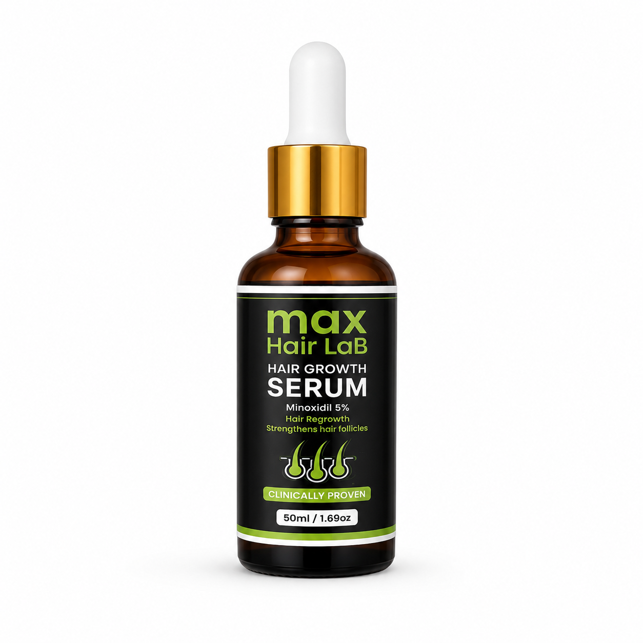 Man holding Max Hair Lab Hair Growth Serum